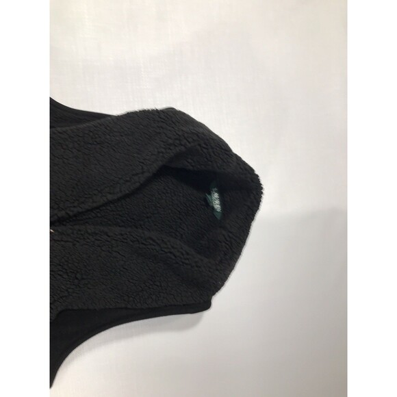 Ralph Lauren Velour Waterfall Vest Size Small Black Open Front - Picture 3 of 7